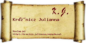 Kránicz Julianna névjegykártya